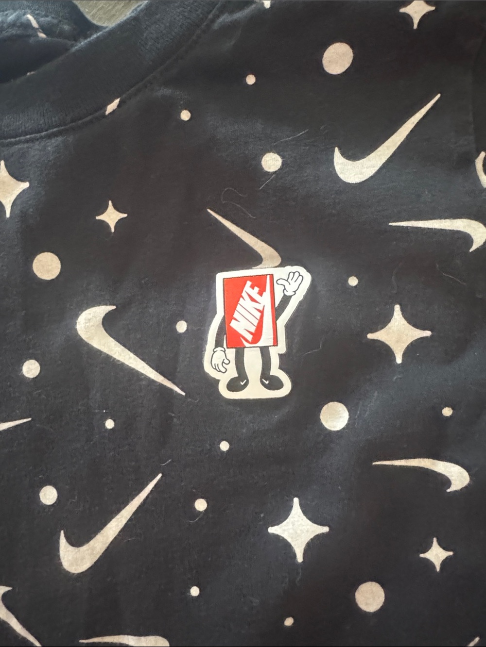 Nike Navy and White Swoosh Star Print Tee with Navy Joggers - Picture 3 of 8